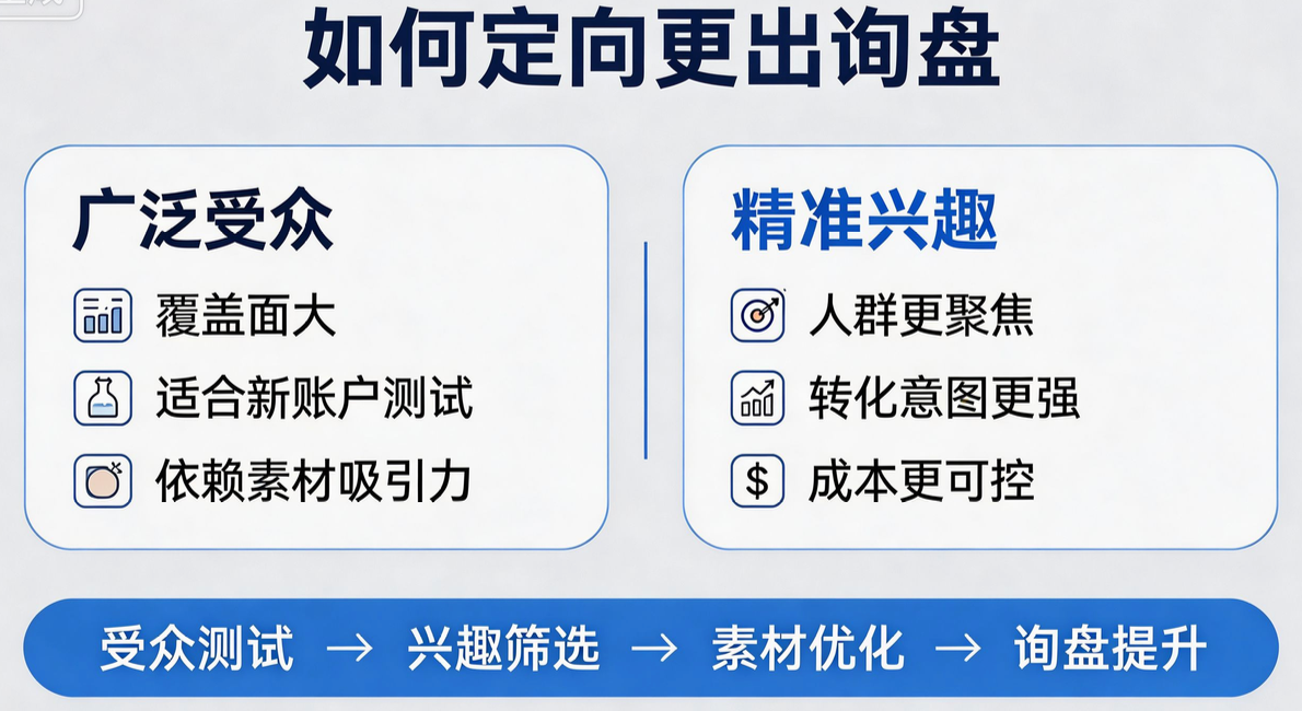 Facebook广告选广泛受众还是精准兴趣？如何定向更出询盘