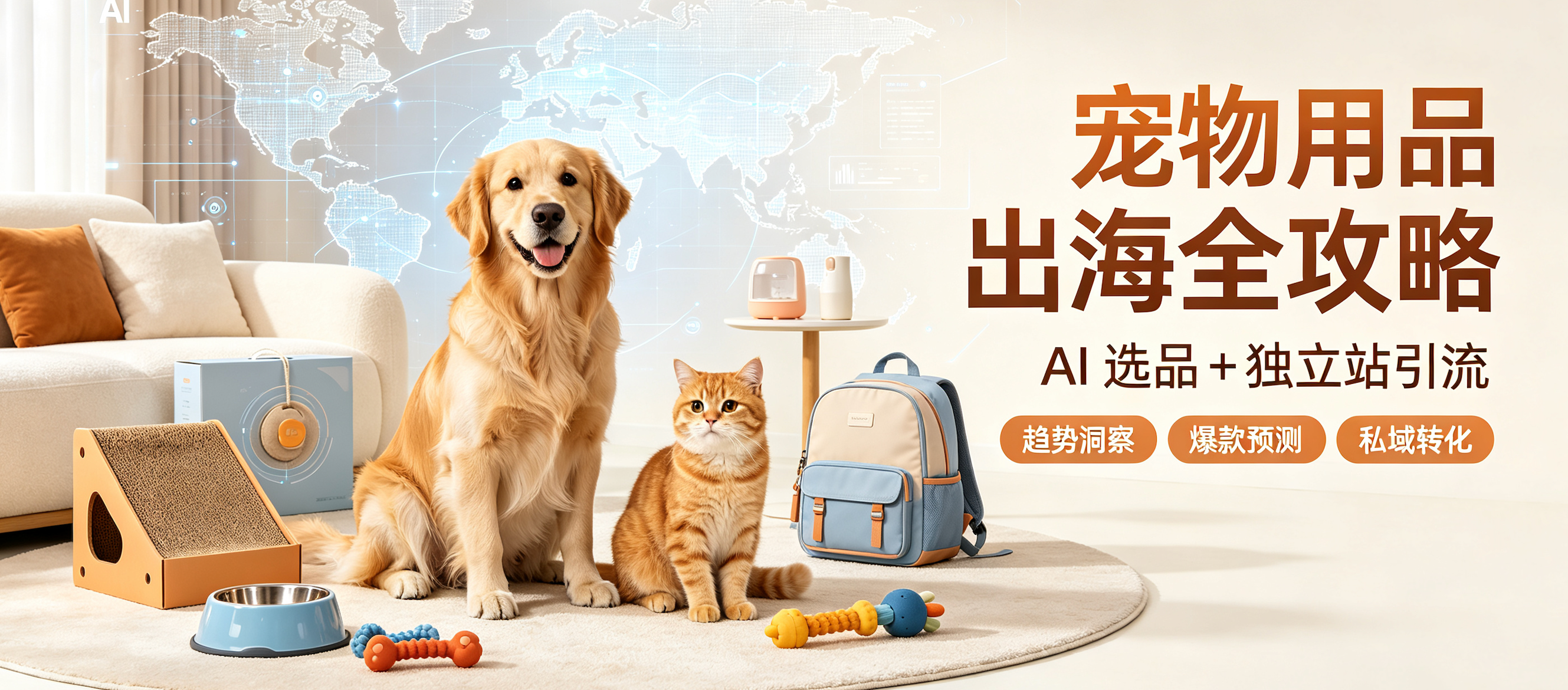 宠物用品出海全攻略：AI 选品 + 独立站引流，教你抓准海外社媒流量